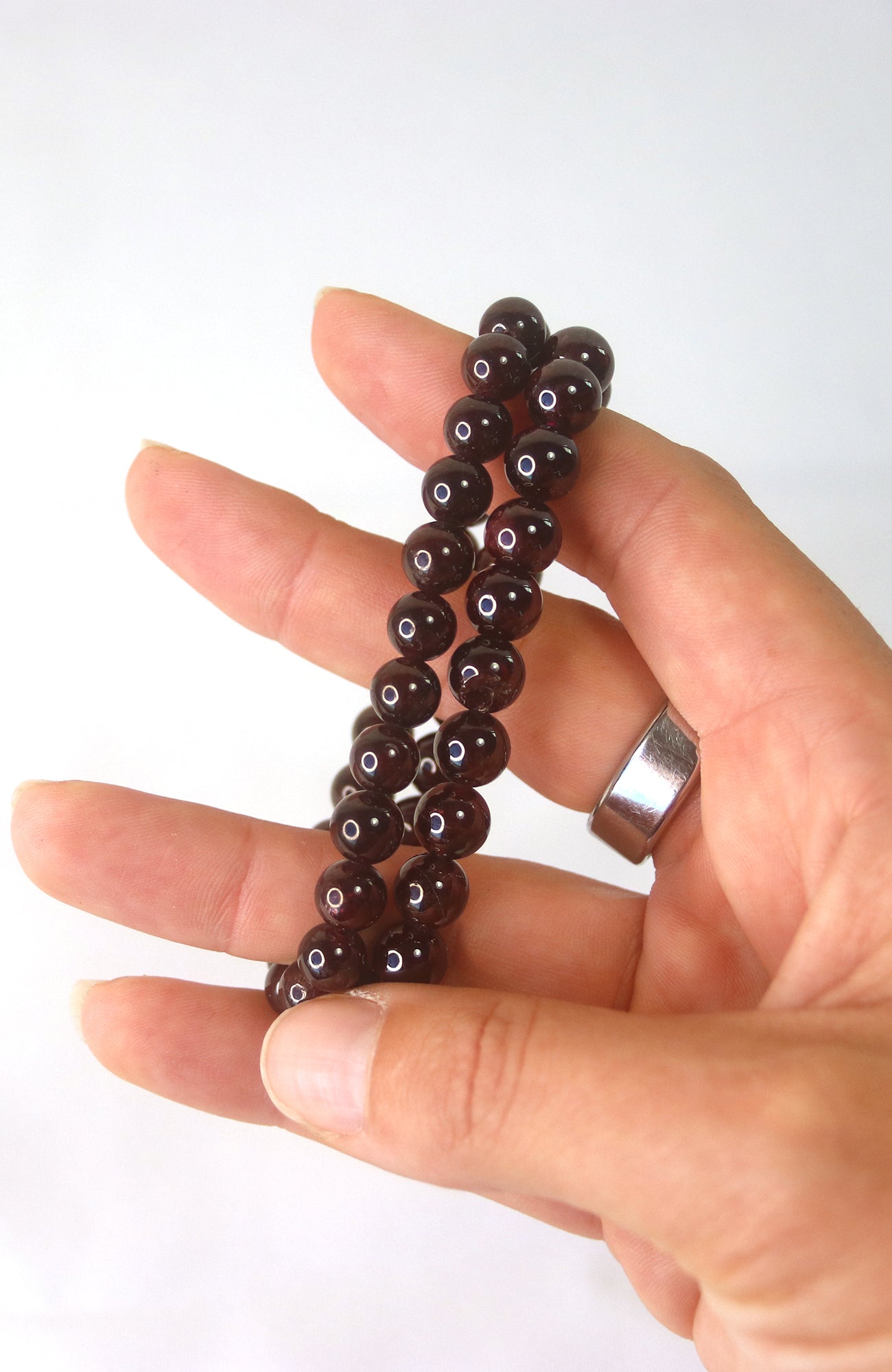 Garnet Bead 8mm Bracelet 146
